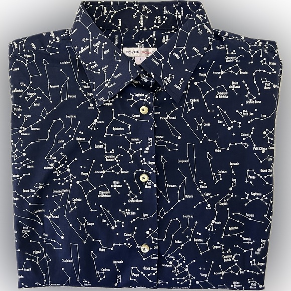 Coton Doux - Astronomy Constellation Fitted Shirt - French Made - Size M - Picture 2 of 3